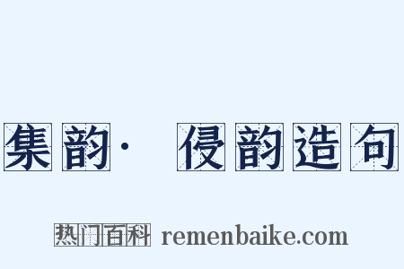 集韵·侵韵造句是什么意思的图片